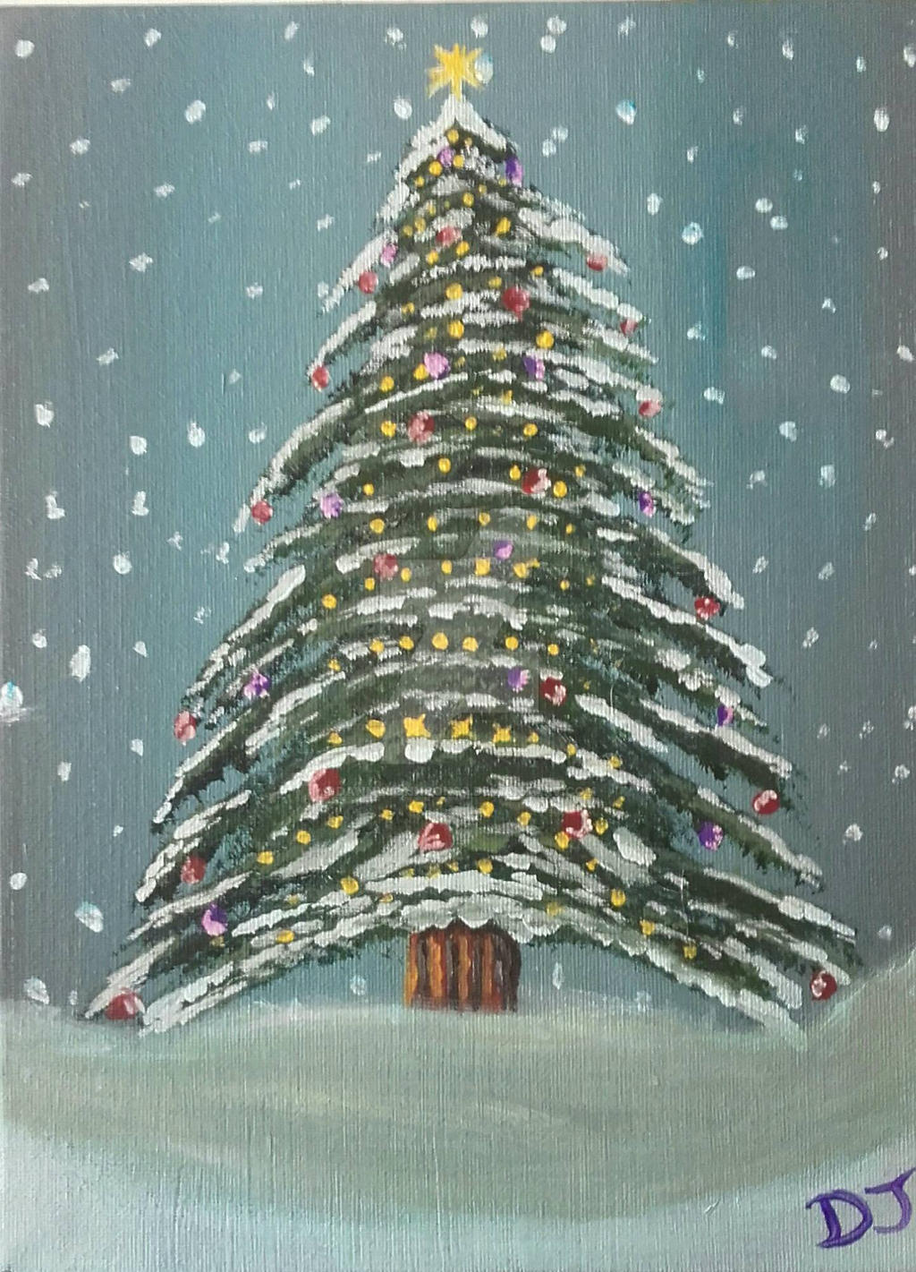 christmas tree acrylic painting by DannyJohnson90 on DeviantArt