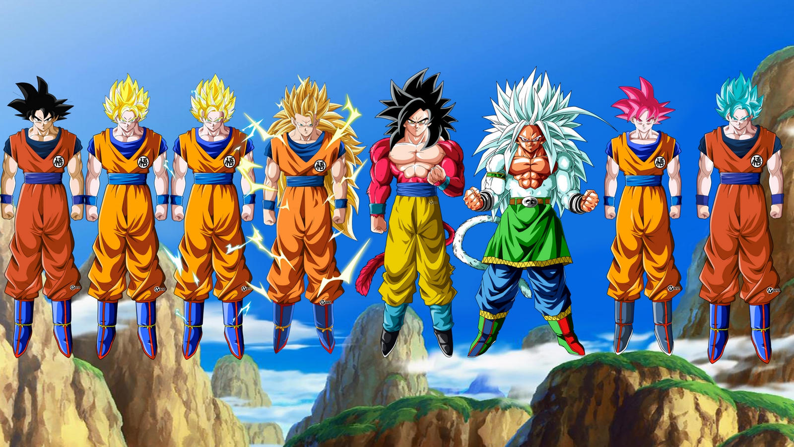 Goku all forms by MichaelD8489 on DeviantArt