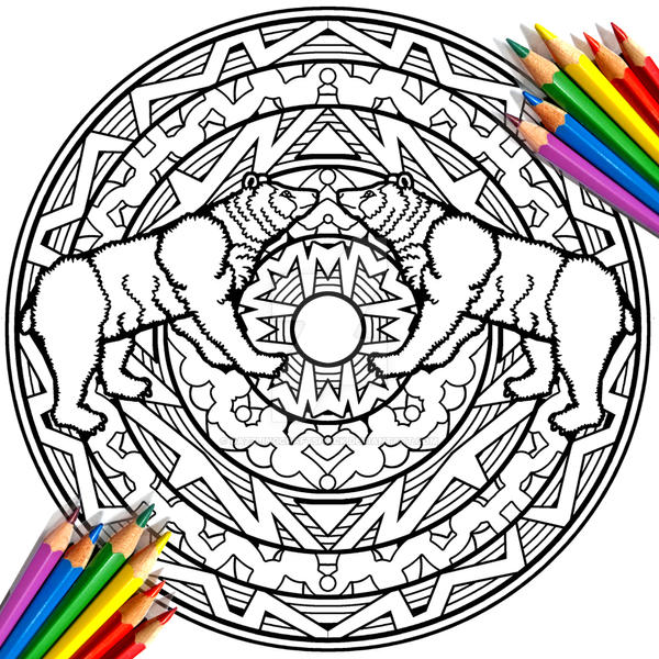 Coloring Pages: Bear Mandala Coloring Pages