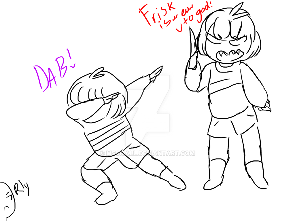 Frisk Dabbing and chara idk requested by MsSmall on DeviantArt