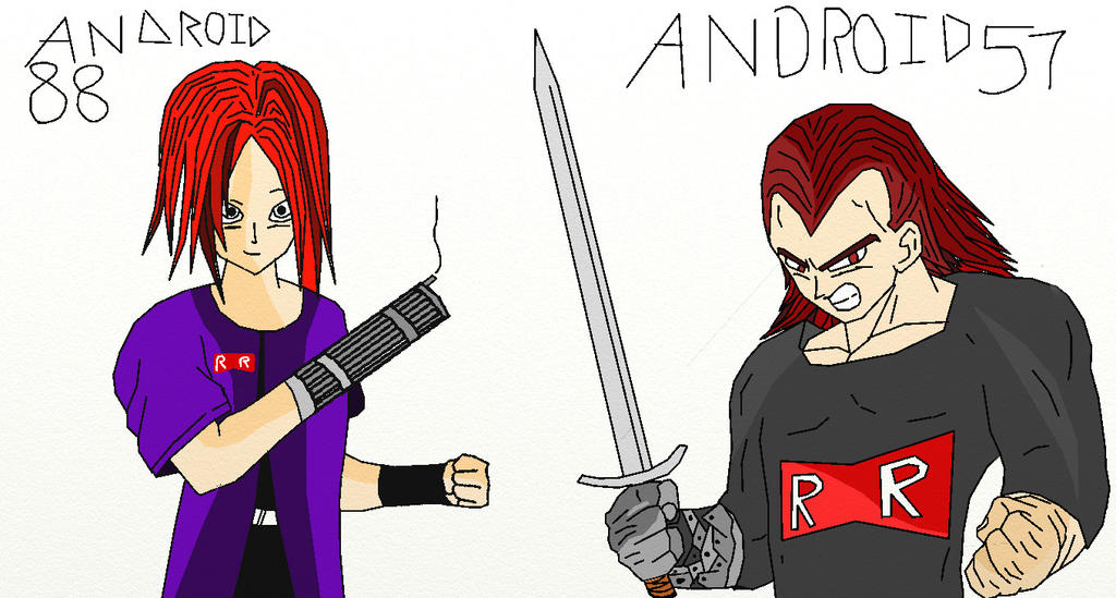 Red Ribbon Army Android 57 and 88 (DBZ OC's) (OLD) by TheOnePhun211 on