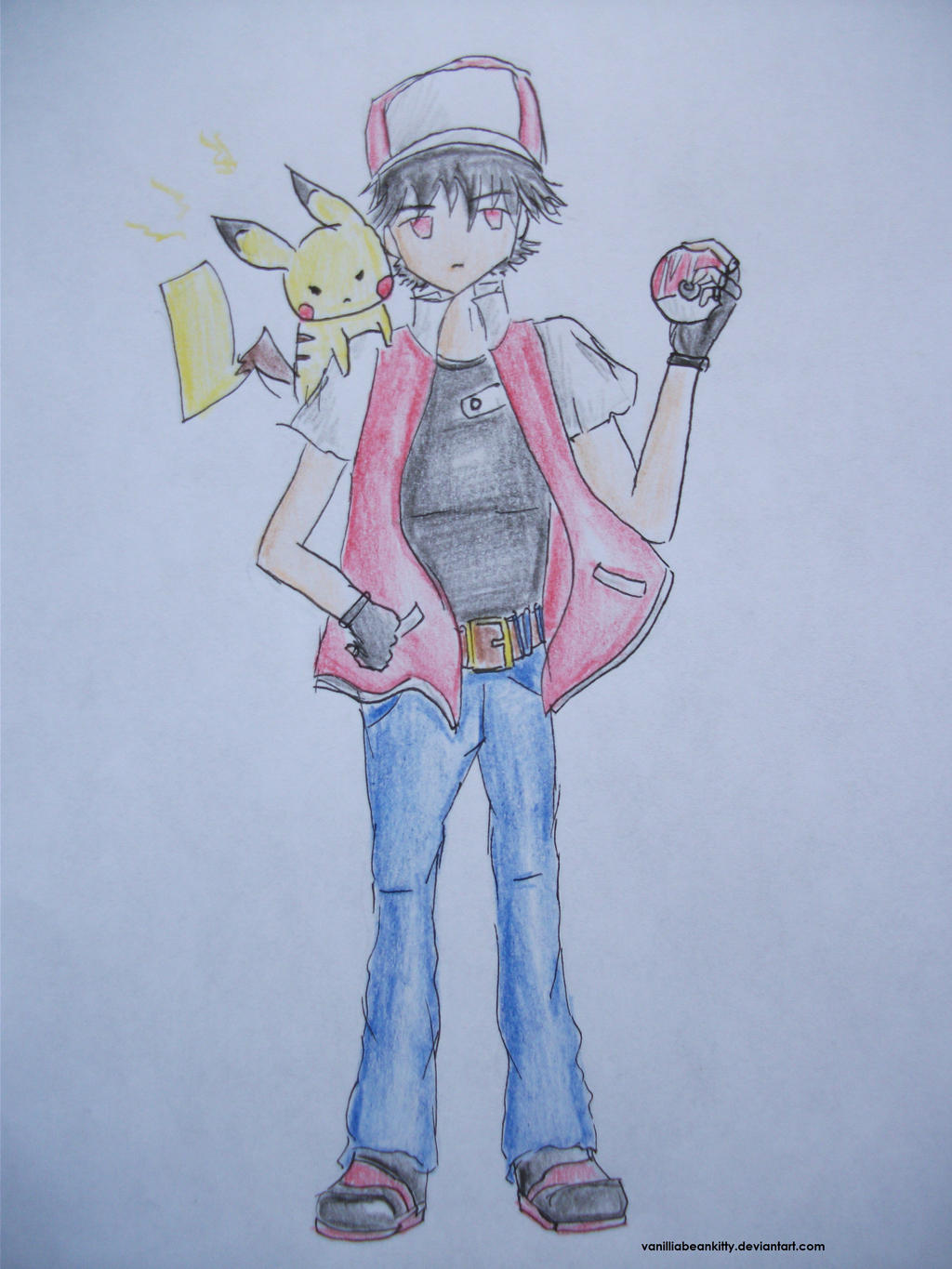 How To Draw A Pokemon Trainer Pokemon Trainer Red (Attempt at Drawing a Guy) by georg-ia on DeviantArt
