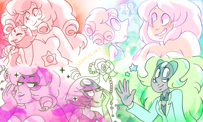 some pearl and rose doodles nobody asked for, aagh I'm sorry I cant draw anything good right now x-x