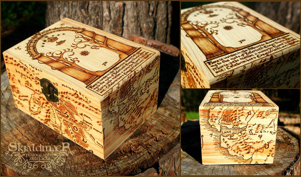 Doors of Durin Wooden Pyrography Box by 