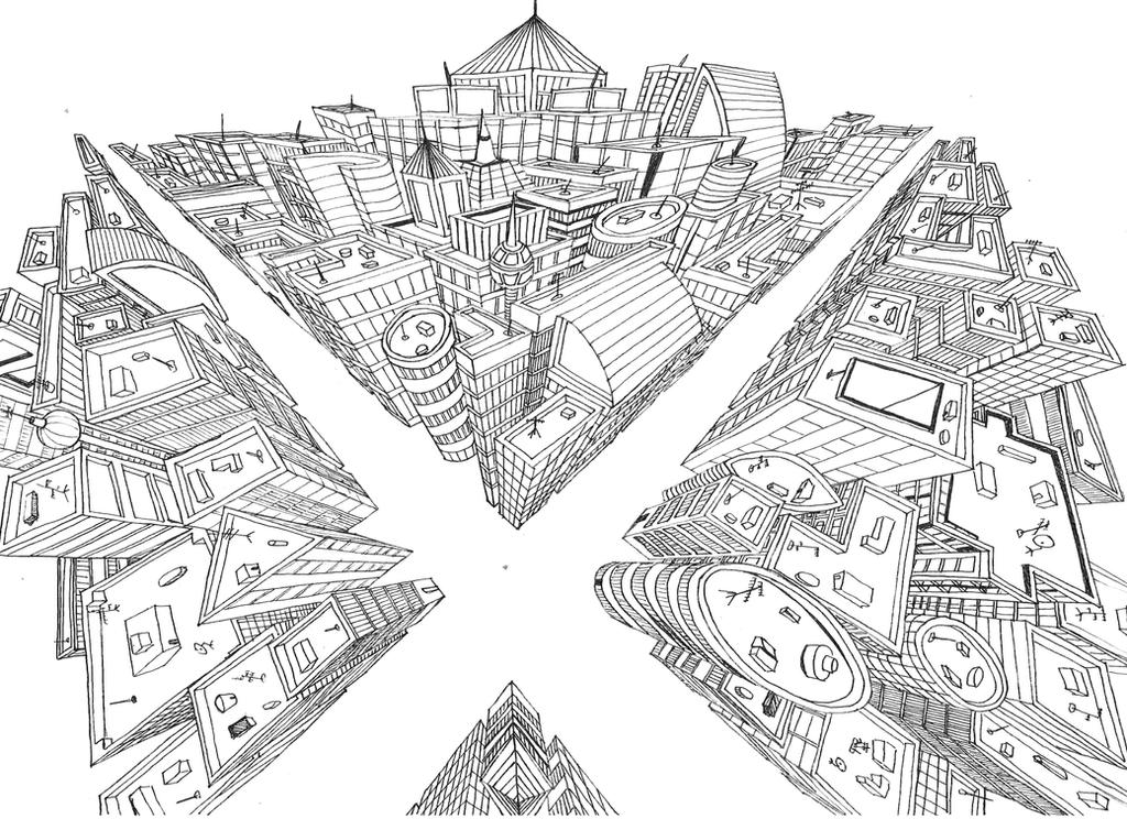 3 Point perspective city by Chianina on DeviantArt