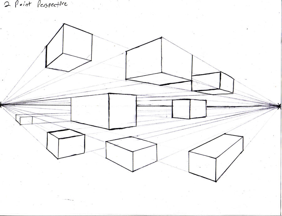 2 Point Perspective - Cubes by Pockyshark on DeviantArt