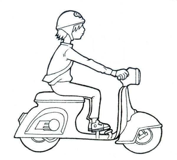 Gambar Sepeda Motor Kartun Hitam Putih