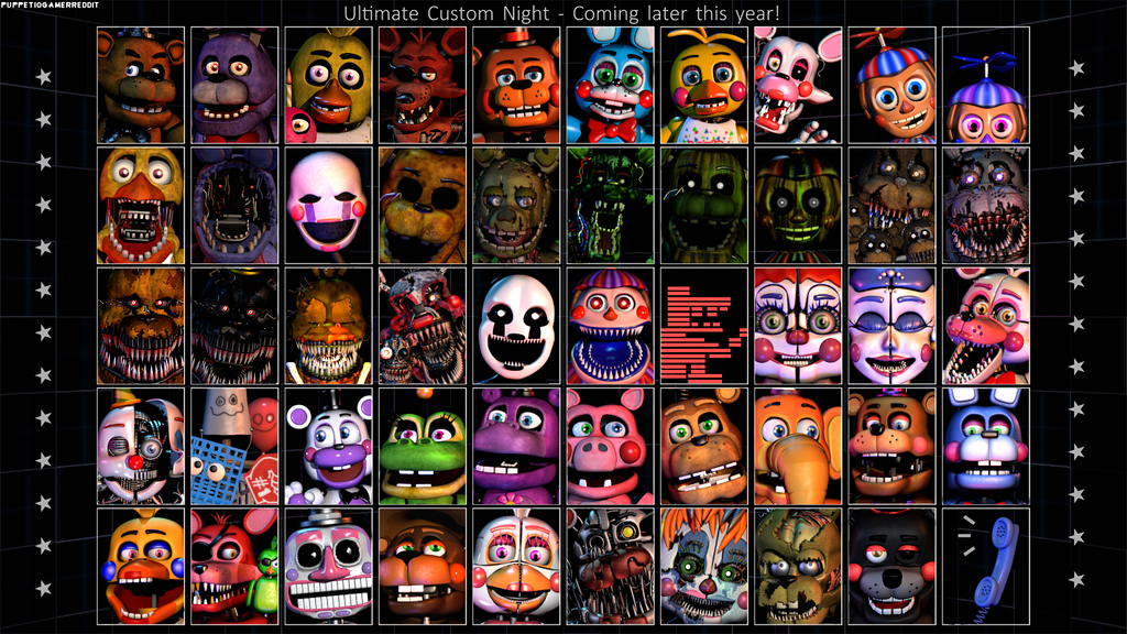 FNaF Ultimate Custom Night Icons Remake by Puppetio on DeviantArt