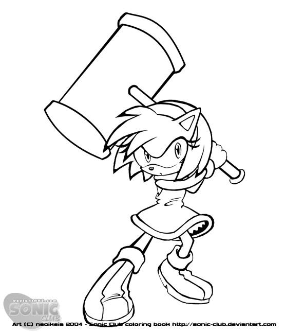 sonic and amy rose coloring pages