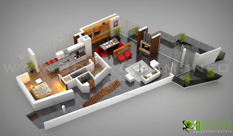 3D Floor Plan Office Design France by 3drendering on DeviantArt