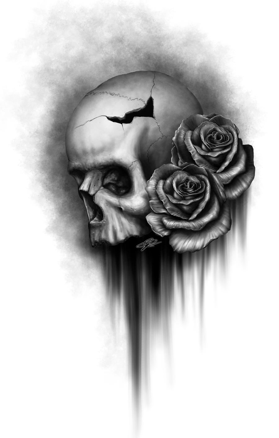 Skull and Roses 2 by RodgerPister on DeviantArt