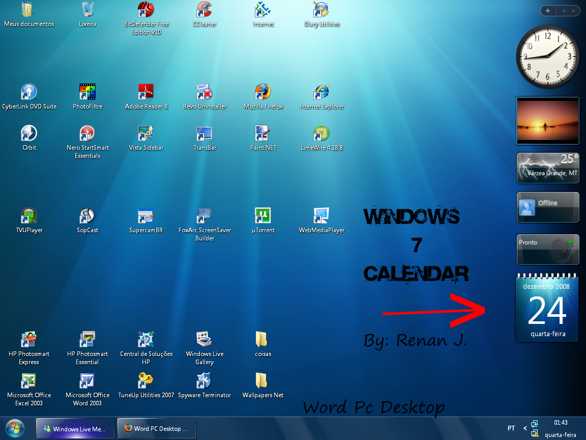 Windows7 Calendar Gadget by wpdesktop on DeviantArt