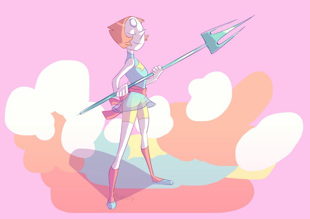 The internet was out a week or so ago, so I decided to draw Pearl from memory 8^) thought I'd messed up but it's pretty accurate! totally gave up on the trident tho lmao
