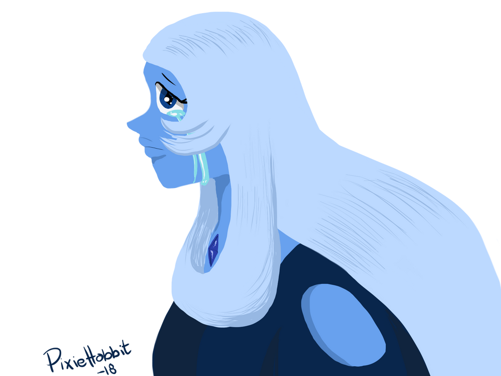 Quick Blue Diamond sketch. She used to be my favorite diamond, but Yellow is growing on me.  Steven Universe (c) Rebecca Sugar
