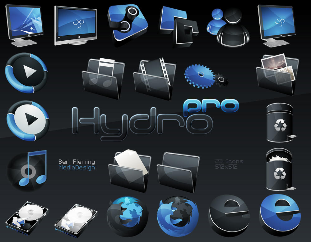 HydroPRO -HP- Dock Icon Set by MediaDesign on DeviantArt