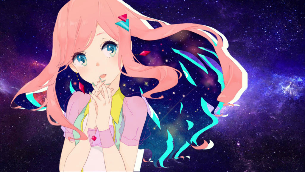 Galaxy Desktop Wallpaper Anime Girl Edit by LizzyWolfFire6 ...