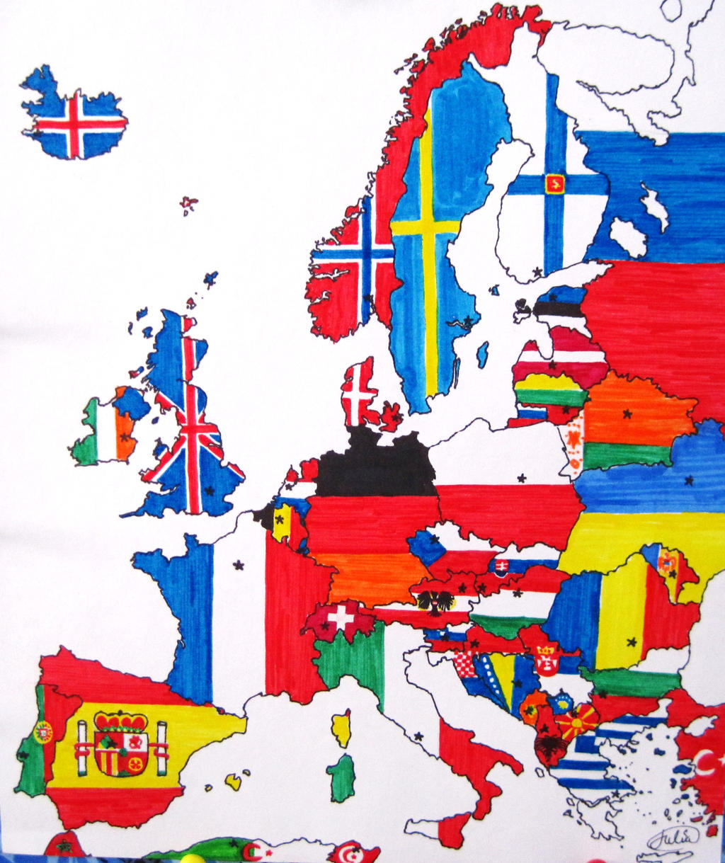 Flag Map Of Europe 1776 Samyysandra Com