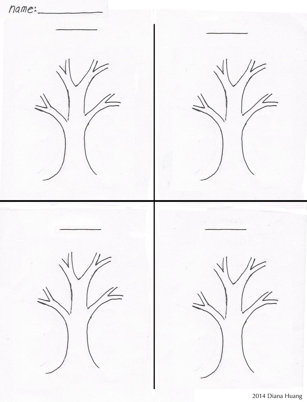 Download Four Seasons Tree Drawing template worksheet by Diana-Huang on DeviantArt